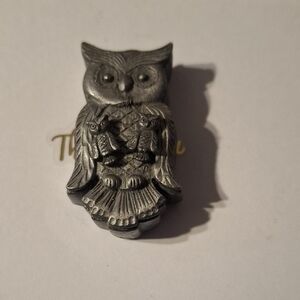 Silver Owl Brooch